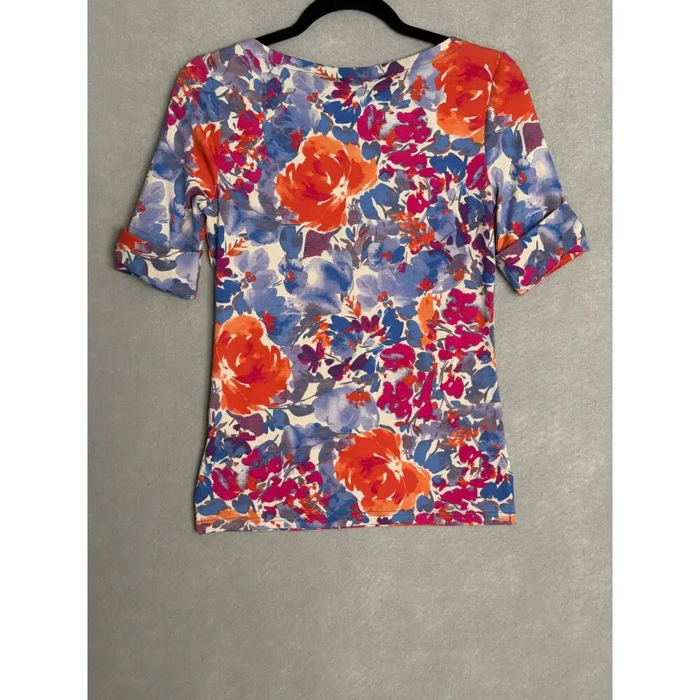 Lauren Ralph Lauren Judy T-Shirt Mid-Sleeve Boat Neck Women's Small NEW